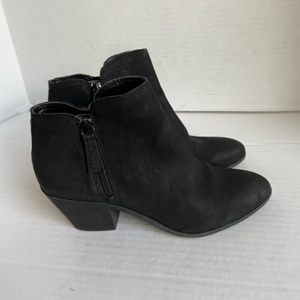 Frye Booties Boots Womens Black Short Sz 7.5M Biker Motorcycle Moto Leather